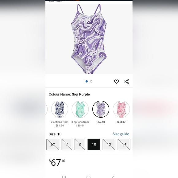 Kanu Surf Hurricane Beach Sport UPF 50+ 1-Piece Swimsuit Gigi Purple 10 - Picture 8 of 8